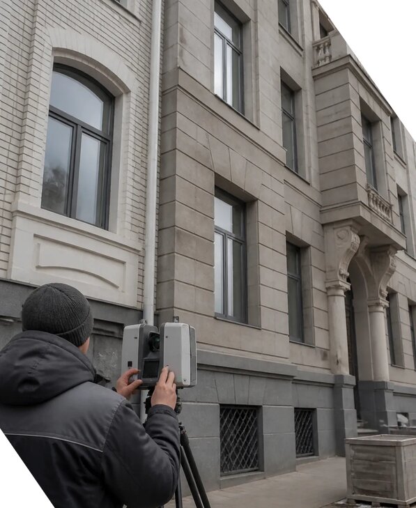 Лазерное сканирование фасадов зданий для обследования в Еманжелинске